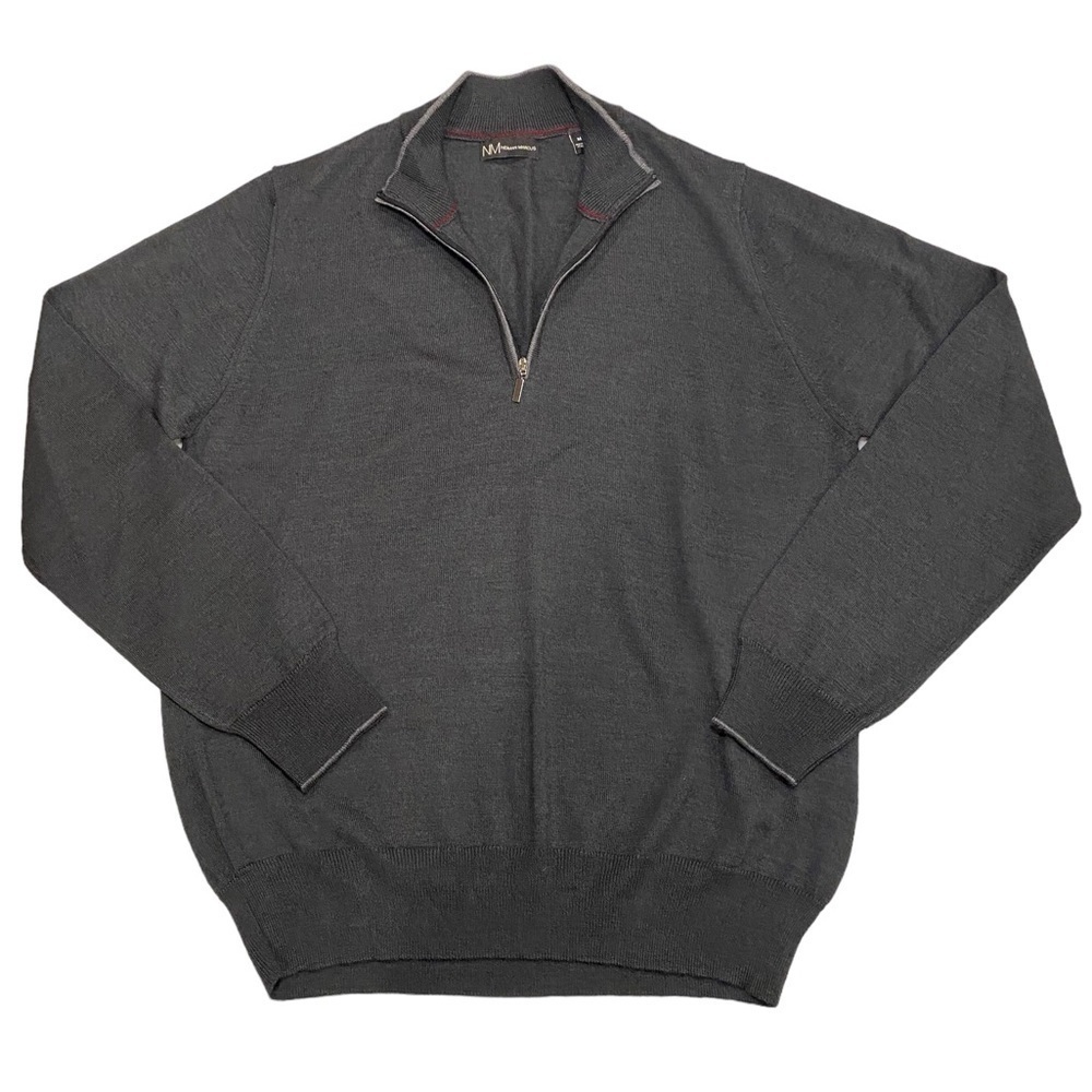 Neiman Marcus Men’s Merino Wool‎ Blend Charcoal Gray Sweater, size Medium